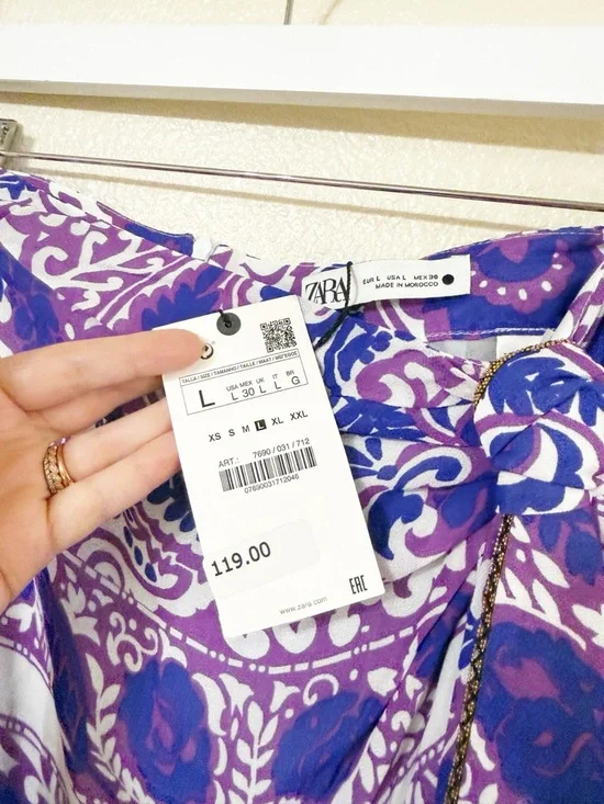 Zara 2 Piece Co-Ord Matching Blogger Fav Viral Paisley Pareo Skirt & Top NEW - Picture 13 of 15